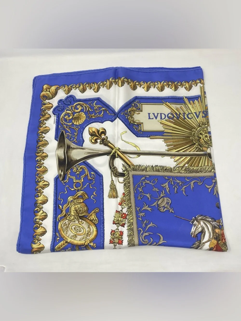 Hermes Silk Scarf Ludovicus Magnus Carre 90 Louis XIV F. de la Perriere - Picture 5 of 16